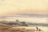 Pêcheurs dans les marais, c.1835 by Eugène Ciceri, Aquarelle sur papier, sold Mar 2024