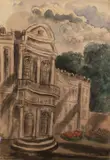 Le manoir de Caumont by Hermine David, Aquarelle, sold Mar 2024
