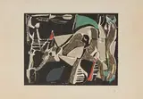 Composition abstraite by André Lanskoy, 1948, Lithographie en couleurs signée, sold Mar 2024
