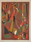 Composition abstraite by André Lanskoy, 1961, Lithographie en couleurs, sold Mar 2024