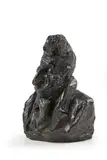 Portrait charge de Jean Auguste Chevandier de Valdrom by Honoré Daumier, Epreuve en bronze à patine noire, sold Mar 2024