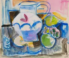 Nature morte, "1944 by Pierre Tal-Coat, Aquarelle signée en bas à droite et datée au verso, sold Mar 2024
