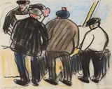 Pêcheurs sur le quai by Louis-Mathieu Verdilhan, Pastel signé en bas à gauche, sold Mar 2024
