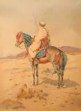 Le cavalier by Alphonse Birck, Aquarelle sur papier signée en bas à gauche, sold Apr 2016