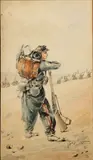 Soldat au repos by Bernard Naudin, Aquarelle sur papier marouflée sur carton, sold Mar 2016