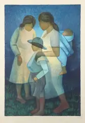 Deux femmes et enfants by Louis Toffoli, Lithographie, sold Nov 2015