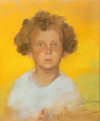 Portrait de jeune garçon by Abel Pfeffermann Pann, Pastel, sold Nov 2015