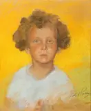 Portrait de jeune garçon by Abel Pfeffermann Pann, Pastel, sold Nov 2015