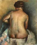 Nu au chignon, assis de dos by Paul-Elie Gernez, 1932, Gouache et pastel, sold Dec 2014