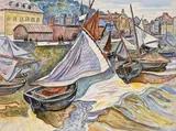 Les voiles (Honfleur) by Henri de Saint-Delis, Aquarelle sur papier, sold Dec 2014