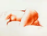 Nu allongé by Antoniucci Voltigera Volti, Sanguine sur papier, sold Dec 2014
