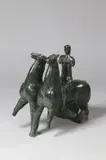 La chevauchée ou Cavalier et un cheval libre by Antoniucci Voltigera Volti, Bronze à patine verte, nuancée Epreuve d'Artiste n°2/2, sold Dec 2014
