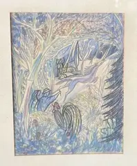 En foret by Louis Touchagues, Aquarelle signée en bas à droite, sold Oct 2025
