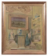 Salon jaune, Offranville, les Madones napolitaines by Jacques-Émile Blanche, vers 1910, Toile, sold Jun 2025