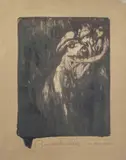 Deux amies by Pierre Combet-Descombes, Monotype en deux couleurs, sold Oct 2025