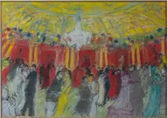Nice, Bal au Negresco, sous la coupole by Jean Fusaro, Pastel, sold Oct 2025