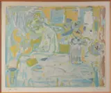Femme et fleurs by Jacques Truphémus, 1962, Lithographie en couleurs, sold Oct 2025