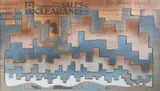 Miami Herald City-Scape by Kosta Alex, 1976, Technique mixte, collage et découpage de cartons imprimés et peints, sold Oct 2025