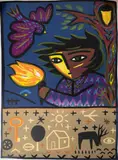 L'enfant et l'oiseau by Rémi Blanchard, 1990, Lithographie en couleurs, sold Oct 2025