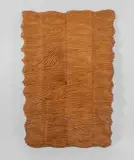 Relief ondulation by Pierre Dedieu, Panneau bas-relief en bois naturel sculpté, composé de quatre panneaux assemblés verticale, sold Oct 2025