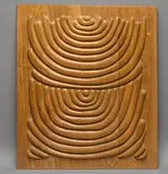 Sans titre by Pierre Dedieu, Panneau aux formes molles Bas-relief en bois naturel sculpté, probable panneau de porte po, sold Oct 2025