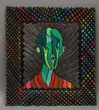Homme tranquille by Pierre Dedieu, Acrylique sur panneau de médium, découpé et incisé et contenu dans un cadre en bois polych, sold Oct 2025