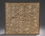 Sans titre by Pierre Dedieu, Panneau aux petits cratères Bas-relief en bois sculpté et cérusé, sold Oct 2025