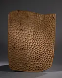 Sans titre by Pierre Dedieu, Panneau cratères de forme libre Bas-relief en bois naturel sculpté, non signé, sold Oct 2025