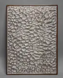 Sans titre by Pierre Dedieu, Panneau cratères Bas-relief en bois sculpté et cérusé, sold Oct 2025
