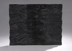 Sans titre by Pierre Dedieu, 1959, Panneau aux stries horizontales Bas-relief en bois sculpté et patiné, sold Oct 2025