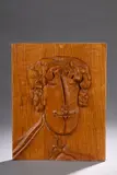 Sans titre by Pierre Dedieu, Panneau visage coi Bas-relief en bois naturel sculpté, non signé, sold Oct 2025