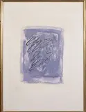 Griffure sur fond violet by Jean Fautrier, 1963, Eau-forte, aquatinte et lavis, sold Oct 2025
