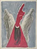Maquette pour l'affiche du film Nous sommes tous des assassins, d'André Cayatte sorti en 1952 by Bernard Villemot, Gouache et encre (lavis) signée et dédicacée à Jean Laurance en bas à droite, sold Oct 2025