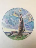 Les voix de Jeanne d'Arc by Henri Vincent-Anglade, Plume, encre noire et aquarelle, sold Sep 2025
