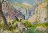 Saorge, la vallée de Caïros by Alexis Mossa, Aquarelle, sold Sep 2025