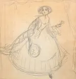 Tamar Karsavina dans "Le Spectre de la Rose by Georges Barbier, Crayon noir, sold Sep 2025
