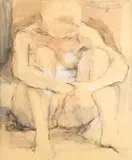 Femme assise by Jean Carton, Plume, lavis d'encre et rehauts de gouache, sold Sep 2025