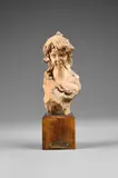 Portrait de jeune fille by Nico Venzo, Terre cuite originale, montée sur un socle en bois, sold Sep 2025