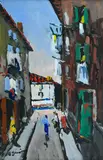 Rue animée dans le Panier by Jean Guindon, Gouache, sold Sep 2025