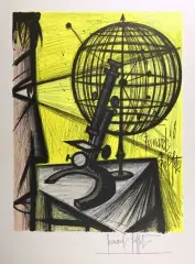 Le microscope by Bernard Buffet, 1968, Lithographie en couleurs, sold Sep 2025