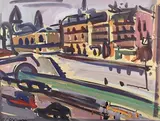 Vue du canal by Antoine Ferrari, Gouache, sold Sep 2025