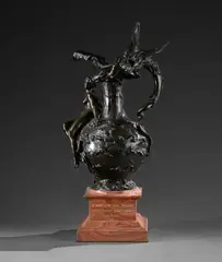 Aiguière ornée d'Andromède enchainée sur la panse et d'un monstre marin formant anse by Marcel Debut, Bronze à patine brune, sold Sep 2025