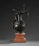Aiguière ornée d'Andromède enchainée sur la panse et d'un monstre marin formant anse by Marcel Debut, Bronze à patine brune, sold Sep 2025