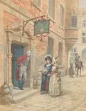 Scène de rue animée by Georges Cain, 1888, Aquarelle, sold Jun 2023
