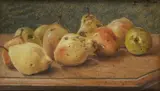 Pommes et poires sur un entablement by Pierre Ernest Prins, Pastel sur papier, sold May 2023