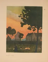 Le Cimetière Plougasnou. 1894 by Maxime Maufra, Lithographie en couleurs sur vélin, sold Oct 2024