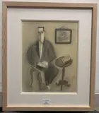 Homme au guéridon by Roger de La Fresnaye, Crayon Porte au dos signature, sold Oct 2024