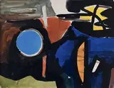 Composition abstraite by Jacques Nestlé, Technique mixte gouache, sold Jun 2024