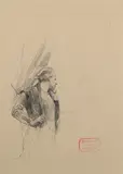 Femme à sa fenêtre by Henri Royer, Crayon, sold Jun 2024