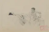 Marin veillant son camarade by Henri Royer, Crayon, sold Jun 2024
